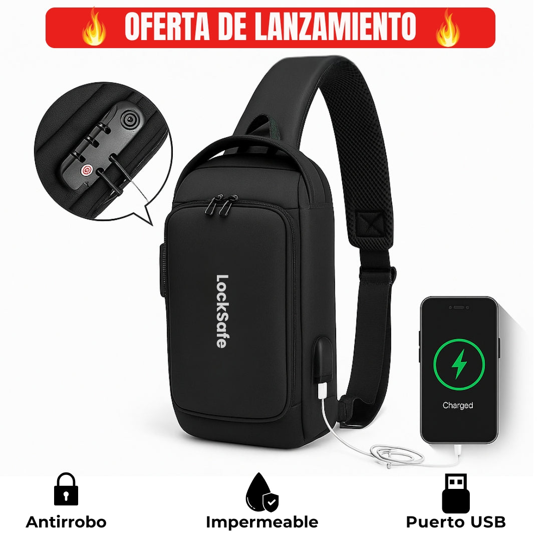 LOCKSAFE® - Bolso Antirrobo Con Cerradura Numérica + USB