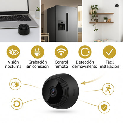 SAFEVIEW - Mini Cámara HD Espía A9 | OFERTA 2X1